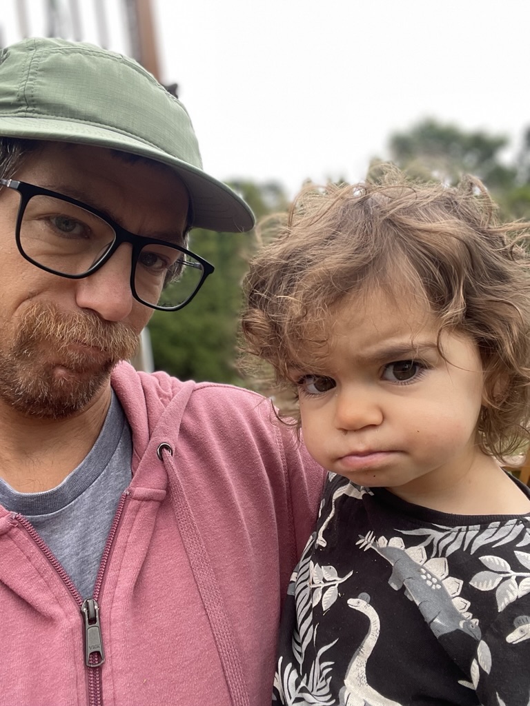 Jacob Haas and his daughter sitting together, both feeling the disappointment of a hard season